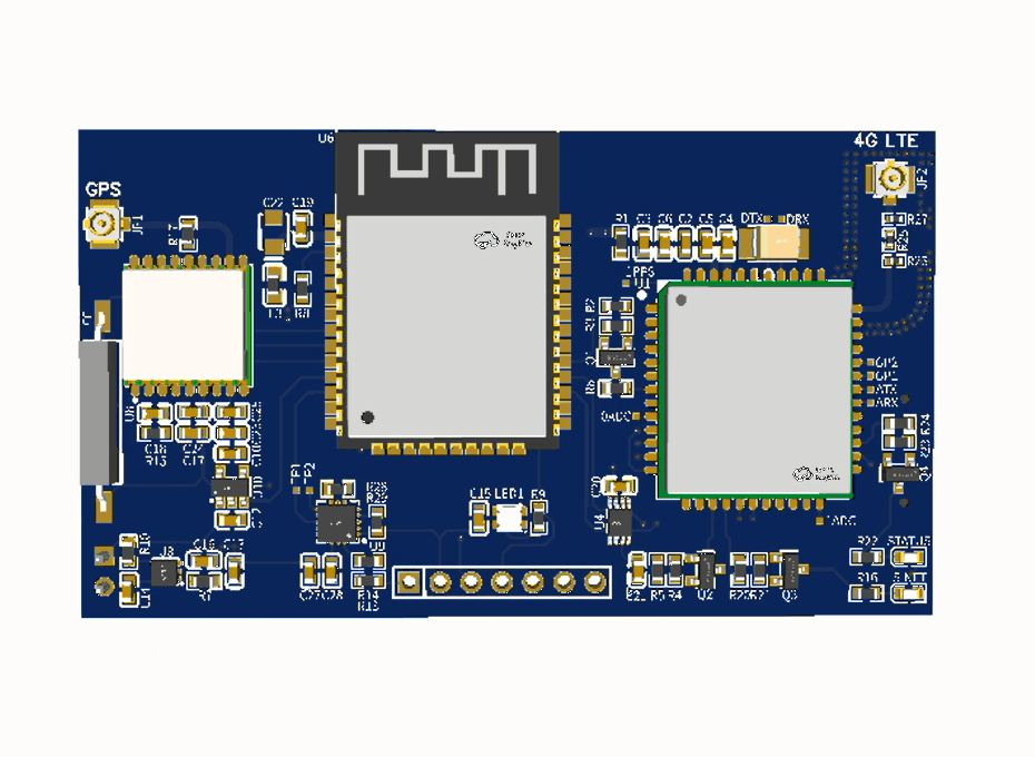 Gif animado de PCB girando en 3D